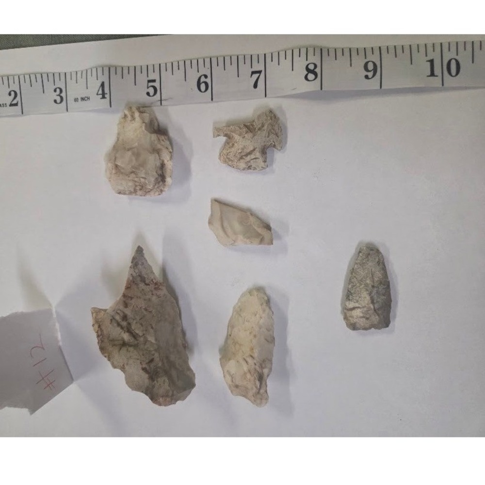 6 Native American Arrowheads Artifacts Stone Projectile Points Chert Flint